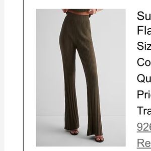 Express Super High Waisted Ribbed Sweater Flair Pant